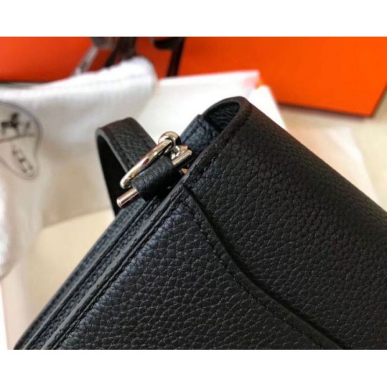 Perfette Qualità Repliche Hermes Sac Roulis Mini Borsa Nero Evercolor Vitello Imitazione