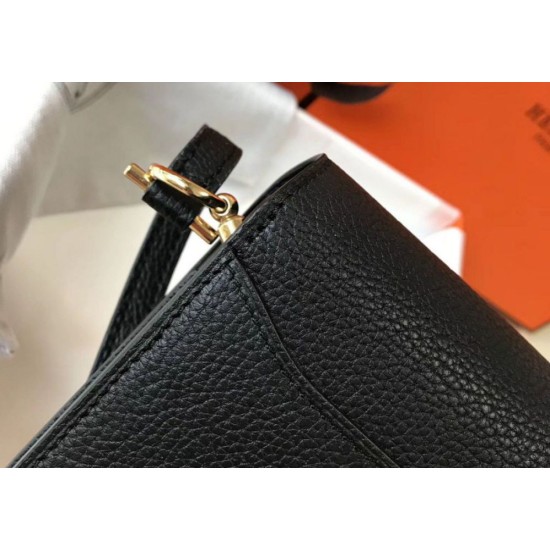 Perfette Qualità Repliche Hermes Sac Roulis Mini Borsa Nero Evercolor Vitello Imitazione