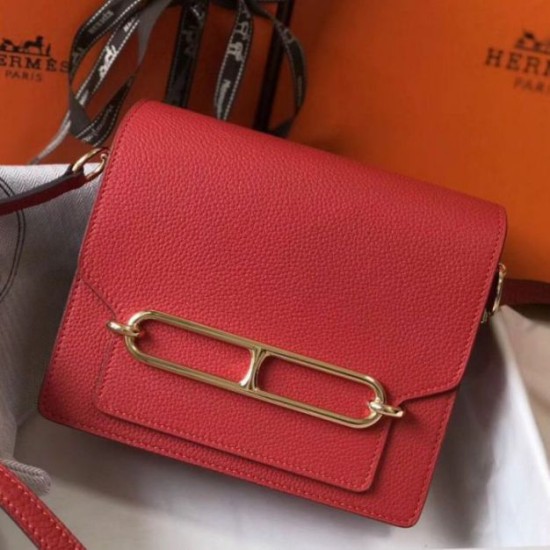 Perfette Qualità Repliche Hermes Sac Roulis Mini Borsa Rosso Evercolor Vitello Imitazione
