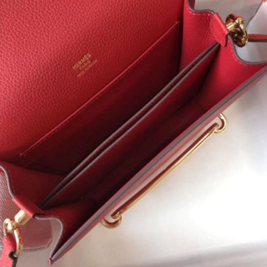 Perfette Qualità Repliche Hermes Sac Roulis Mini Borsa Rosso Evercolor Vitello Imitazione