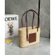 Replica perfetta Loewe Piccolo Square Basket Borsa Raffia e vitello marrone Imitazione Outlet Online