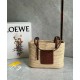 Replica perfetta Loewe Piccolo Square Basket Borsa Raffia e vitello marrone Imitazione Outlet Online