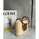 Replica perfetta Loewe Piccolo Square Basket Borsa Raffia e vitello marrone Imitazione Outlet Online