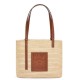 Replica perfetta Loewe Piccolo Square Basket Borsa Raffia e vitello marrone Imitazione Outlet Online