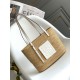 Replica perfetta Loewe Piccolo Square Basket Borsa Raffia e vitello bianca Imitazione Outlet Online