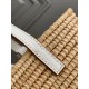 Replica perfetta Loewe Piccolo Square Basket Borsa Raffia e vitello bianca Imitazione Outlet Online