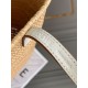 Replica perfetta Loewe Piccolo Square Basket Borsa Raffia e vitello bianca Imitazione Outlet Online