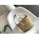 Miglior Falso Loewe Piccolo Basket Borsa Raffia e vitello bianca Economiche Premium