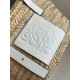 Miglior Falso Loewe Piccolo Basket Borsa Raffia e vitello bianca Economiche Premium