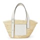 Miglior Falso Loewe Piccolo Basket Borsa Raffia e vitello bianca Economiche Premium