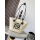 Miglior Falso Loewe Piccolo Anagram Basket Borsa Iraca Palm e Vitello Nero Economiche Premium