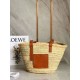 Migliore Repliche Loewe Medium Basket Borsa Raffia e vitello marrone Economiche Outlet Online