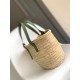 Replica perfetta Loewe Medium Basket Borsa Raffia e vitello rosmarino Imitazione Outlet Online