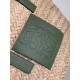 Replica perfetta Loewe Medium Basket Borsa Raffia e vitello rosmarino Imitazione Outlet Online