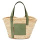 Replica perfetta Loewe Medium Basket Borsa Raffia e vitello rosmarino Imitazione Outlet Online