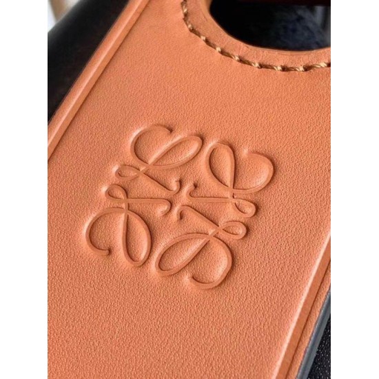 Perfette Qualità Repliche Loewe Piccolo Balloon Bucket Borsa Nero/Tan vitello Imitazione