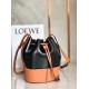 Perfette Qualità Repliche Loewe Piccolo Balloon Bucket Borsa Nero/Tan vitello Imitazione