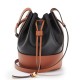 Perfette Qualità Repliche Loewe Piccolo Balloon Bucket Borsa Nero/Tan vitello Imitazione