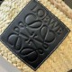 Miglior Falso Loewe Drawstring Bucket Borsa Palm Leaf e vitello nera Economiche Premium
