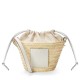 Migliore Repliche Loewe Drawstring Bucket Borsa Palm Leaf e vitello bianca Economiche Outlet Online