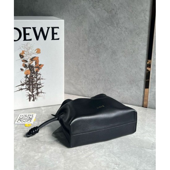 Replica perfetta Loewe Mini Flamenco Clutch Borsa Nero Nappa Vitello Imitazione Outlet Online