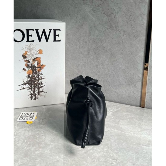 Replica perfetta Loewe Mini Flamenco Clutch Borsa Nero Nappa Vitello Imitazione Outlet Online