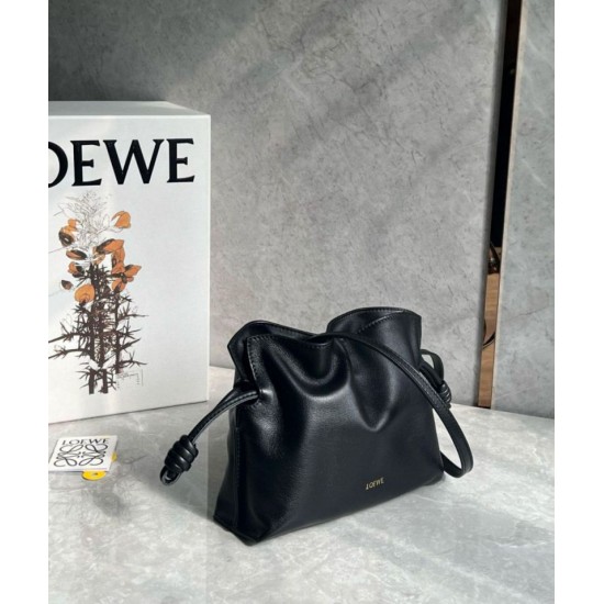 Replica perfetta Loewe Mini Flamenco Clutch Borsa Nero Nappa Vitello Imitazione Outlet Online