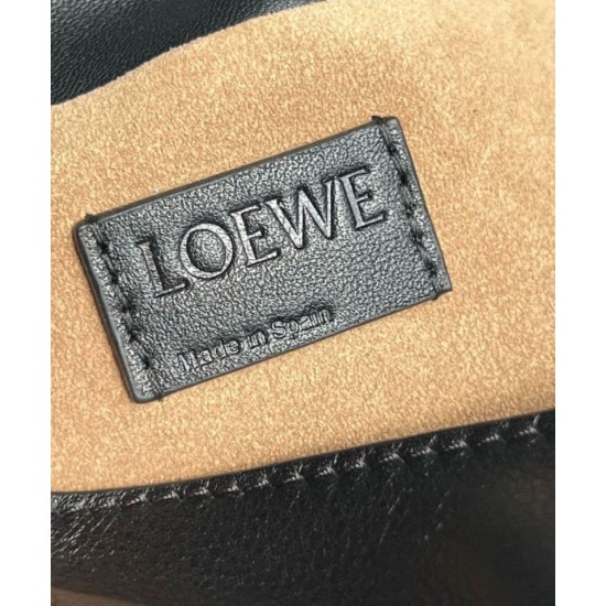 Replica perfetta Loewe Mini Flamenco Clutch Borsa Nero Nappa Vitello Imitazione Outlet Online