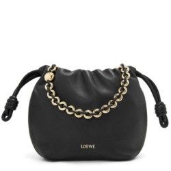 Replica perfetta Loewe Mini Flamenco Purse Borsa Nero Nappa Agnello Imitazione Outlet Online