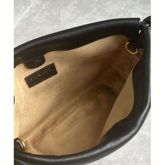 Replica perfetta Loewe Mini Flamenco Purse Borsa Nero Nappa Agnello Imitazione Outlet Online