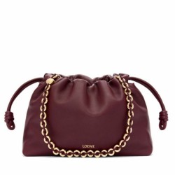Replica perfetta Loewe Flamenco Purse Borgogna Nappa Agnello Imitazione Outlet Online