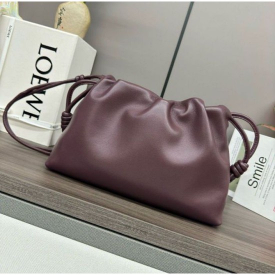 Replica perfetta Loewe Flamenco Purse Borgogna Nappa Agnello Imitazione Outlet Online
