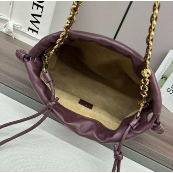 Replica perfetta Loewe Flamenco Purse Borgogna Nappa Agnello Imitazione Outlet Online