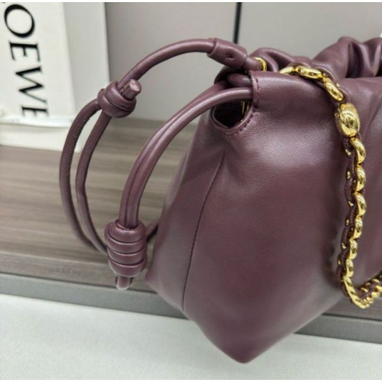 Replica perfetta Loewe Flamenco Purse Borgogna Nappa Agnello Imitazione Outlet Online