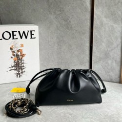 Replica perfetta Loewe Flamenco Purse Nero Nappa Agnello Imitazione Outlet Online