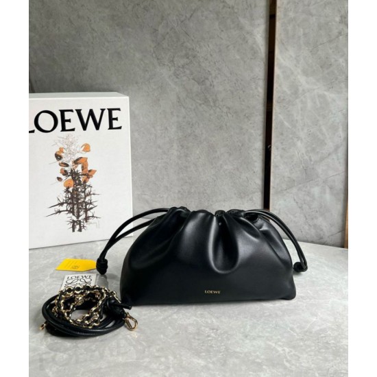 Replica perfetta Loewe Flamenco Purse Nero Nappa Agnello Imitazione Outlet Online