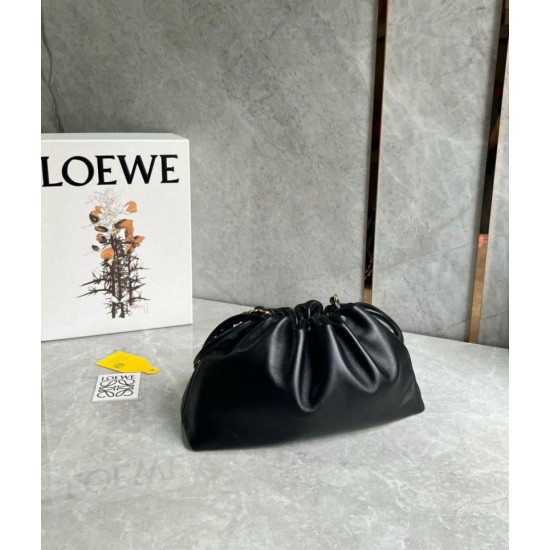Replica perfetta Loewe Flamenco Purse Nero Nappa Agnello Imitazione Outlet Online