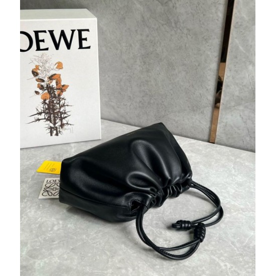 Replica perfetta Loewe Flamenco Purse Nero Nappa Agnello Imitazione Outlet Online