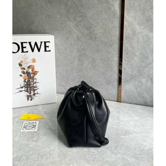 Replica perfetta Loewe Flamenco Purse Nero Nappa Agnello Imitazione Outlet Online