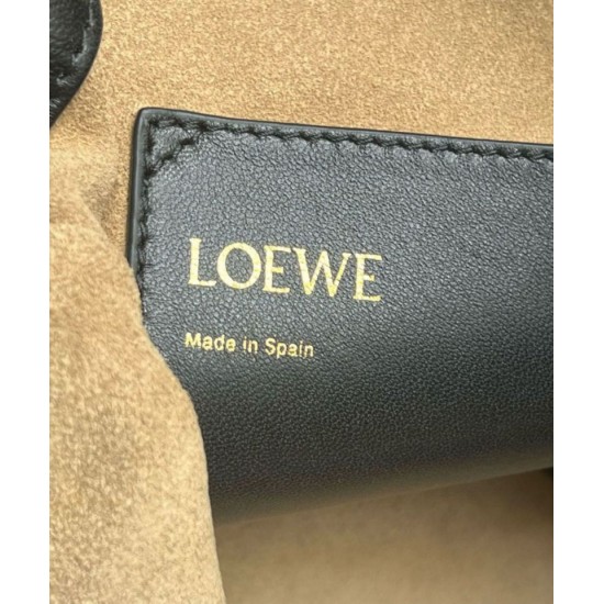 Replica perfetta Loewe Flamenco Purse Bucket Borsa Nero Nappa Agnello Imitazione Outlet Online