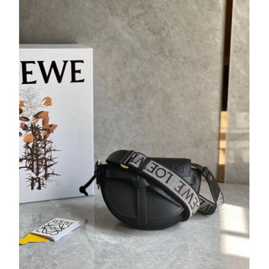 Replica perfetta Loewe Mini Gate Dual Borsa Nero vitello Imitazione Outlet Online