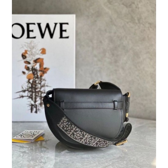 Replica perfetta Loewe Mini Gate Dual Borsa Nero vitello Imitazione Outlet Online