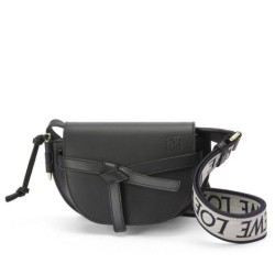 Replica perfetta Loewe Mini Gate Dual Borsa Nero vitello Imitazione Outlet Online