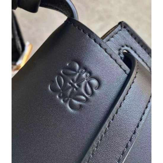 Replica perfetta Loewe Mini Gate Dual Borsa Nero vitello Imitazione Outlet Online