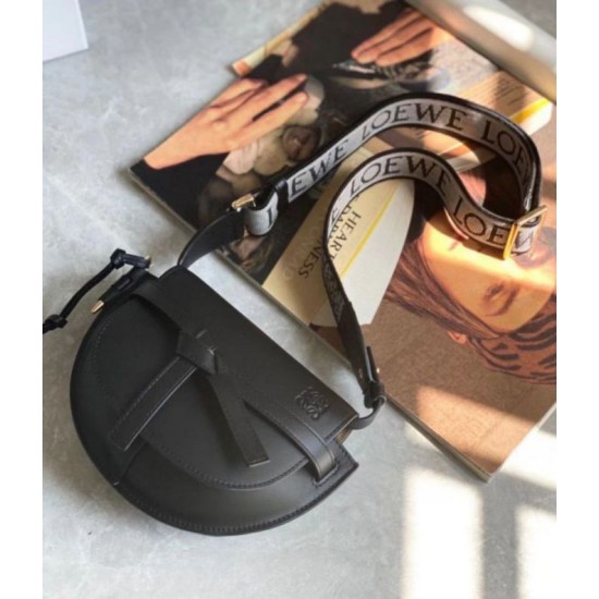 Replica perfetta Loewe Mini Gate Dual Borsa Nero vitello Imitazione Outlet Online