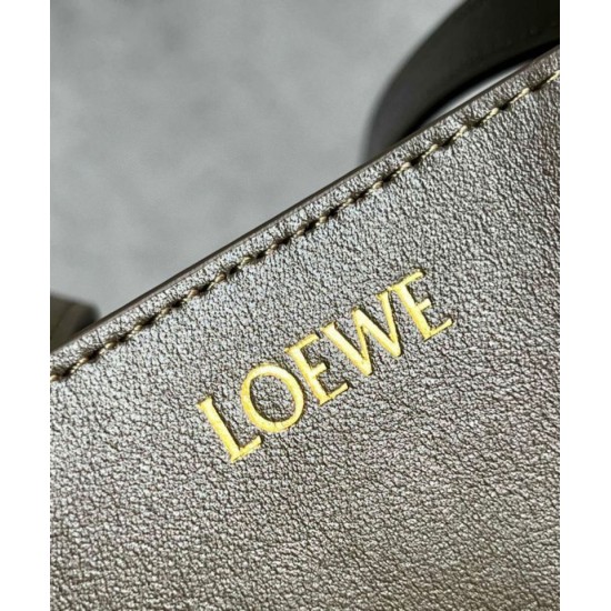 Migliore Repliche Loewe Puzzle Medium Fold Tote Borsa Dark Green Vitello Economiche Outlet Online