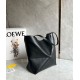 Migliore Repliche Loewe Puzzle Medium Fold Tote Borsa Nero Vitello Economiche Outlet Online