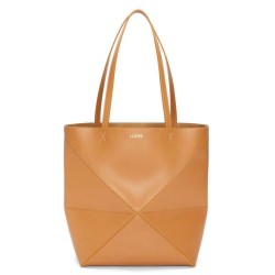 Perfette Qualità Repliche Loewe Grande Puzzle Fold Tote Borsa Tan Calfskin Imitazione