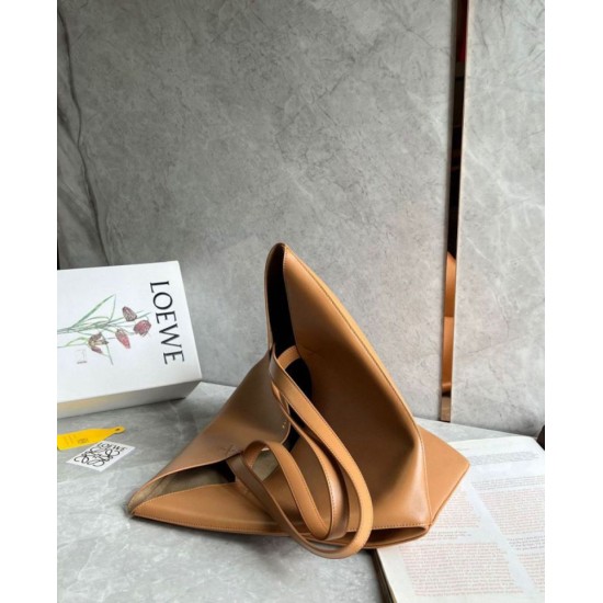 Perfette Qualità Repliche Loewe Grande Puzzle Fold Tote Borsa Tan Calfskin Imitazione