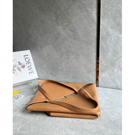 Perfette Qualità Repliche Loewe Grande Puzzle Fold Tote Borsa Tan Calfskin Imitazione